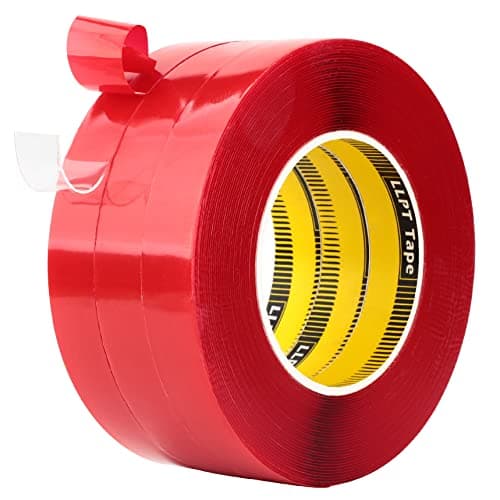 LLPT Double Sided Tape Acrylic Waterproof Permanent Heavy Duty Mounting Tape 0.8 Inch x 108 Ft Total for Home Deco and DIY (AC0800)