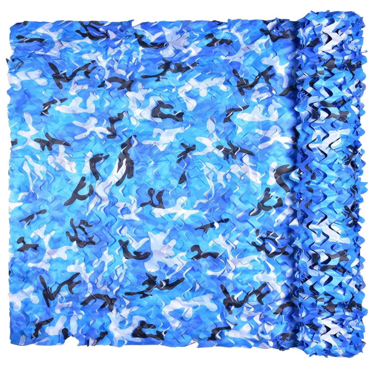 iunio Camo Netting Camouflage Netting, Camo Net Bulk Roll Camouflage Mesh Nets for Hunting Blind Deer Stand Military Party Decorations Sunshade Camping Shooting (32.8ftx4.9ft, Aqua Blue)