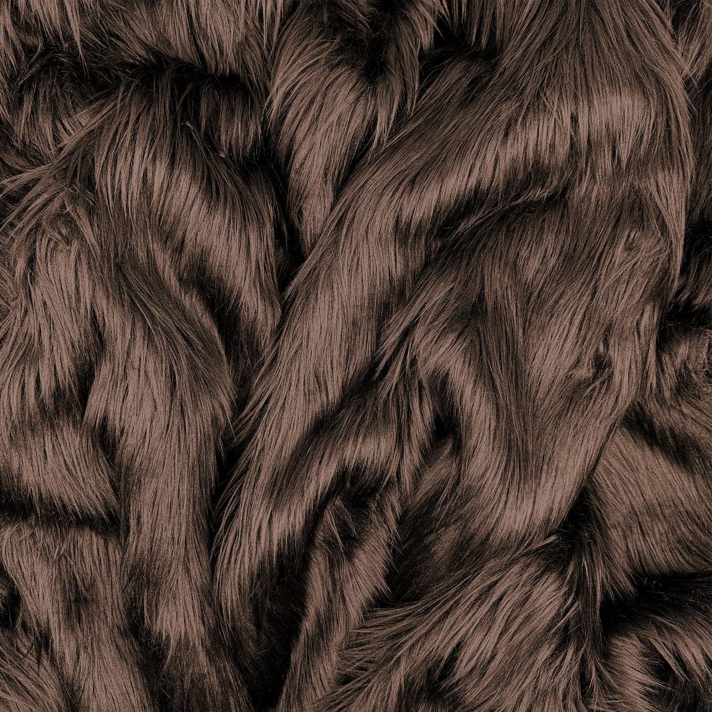 Barcelonetta Faux Fur Fabric PreCut Fur Squares for Sewing DIY Crafts Costumes Upholstery Soft Vegan Faux Fur Material for Plush Toy Projects Dark Brown 10 X 10