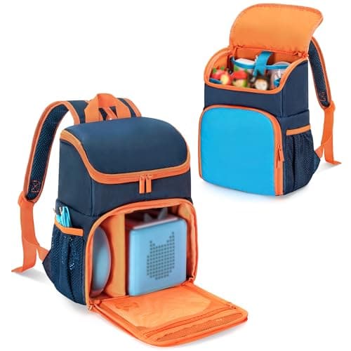 GRAOSO Carrying Backpack Compatible with Toniebox 21 Travel Bag for Audio Player Starter Set Accessories Storage for Charger Headphone 3 Clear Pockets for Figures Display Blue Bag Only