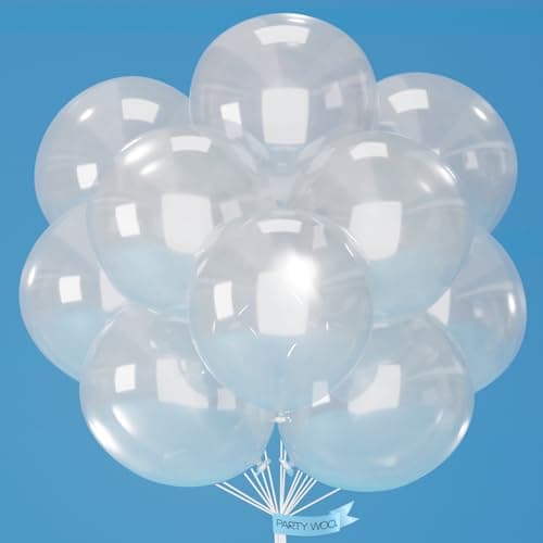 PartyWoo Clear Balloons 20pcs 18 Inch Transparent Latex Helium Balloons for Graduation Wedding Baby Shower Bridal Shower Engagement Gender Reveal Anniversary Birthday Party Decorations ClearY2