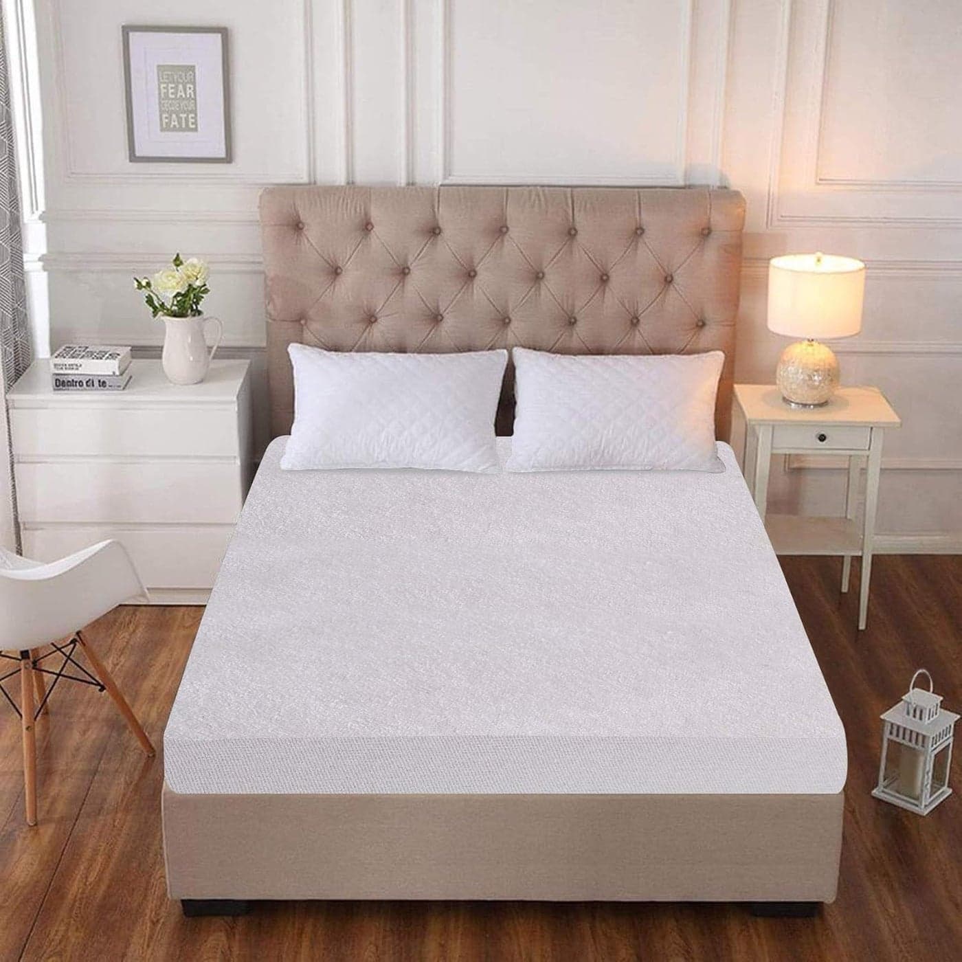 SLEEP SPA By Coirfit Cotton Terry Waterproof Dustproof Double Size Mattress Protector White 75x48