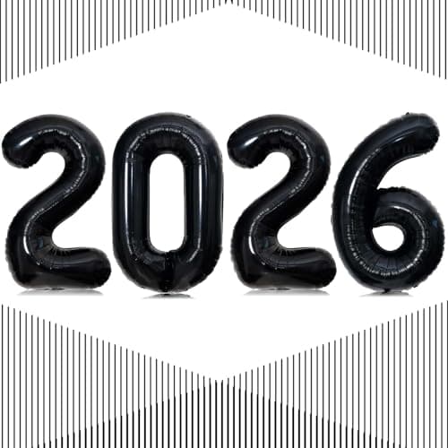 Black 2026 Balloons Gaint 40 Inch Black 2026 Number Balloons40 Inch 2026 Balloons for New Year Eve Party Supplies 2026 New Years Decorations 2026 Christmas Graduations Decorations