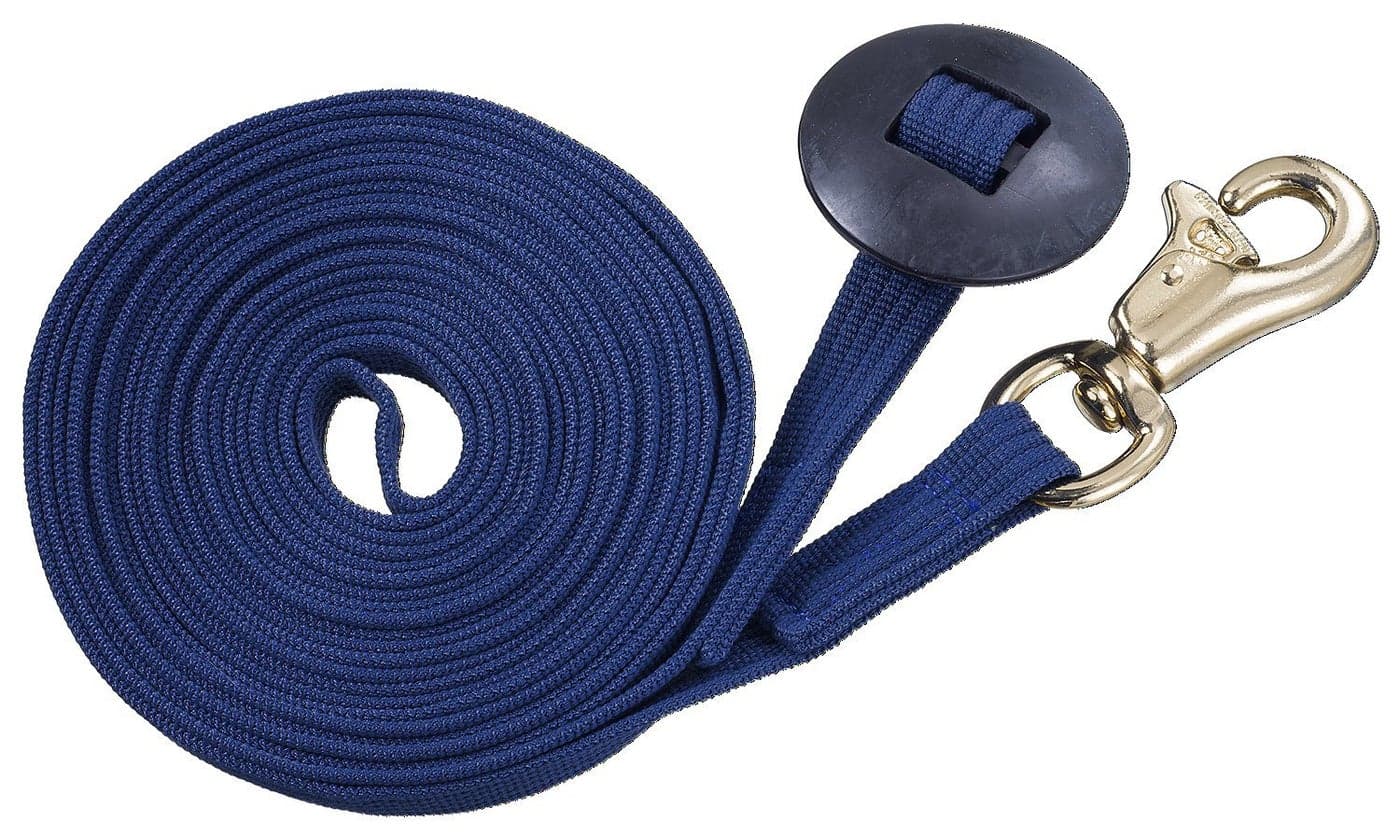 Tough 1 German Cord Cotton Lunge Line with Heavy Snap Navy Blue 25