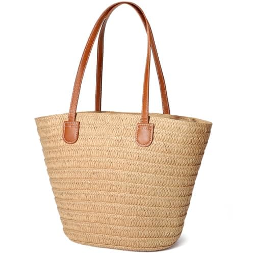 Hommtina Straw Bag Womens Straw Beach Bag Vacation Purse for Summer
