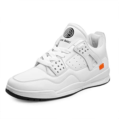 Bacca Bucci Mens Ultraforce Mid-Top Athletic-Inspired Retro Fashion Casual/Outdoor Sneakers For Men- White, Size Uk6