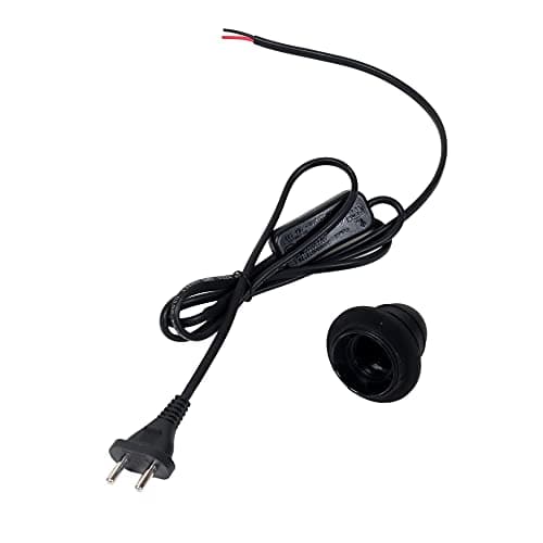 Yashasvi E27 Holder with 90 Inches Long Wire with On/Off Bed Switch Button Wire for Table lamp or Floor lamps (229 CM WIRE)