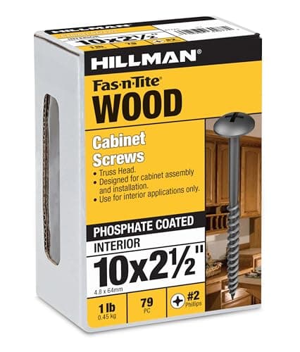 The Hillman Group 47745 10 x 2-1/2 Cabinet to Wood Stud Phillips Drive, Truss Head