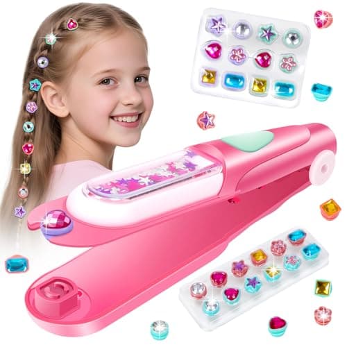 Vunrahsg Hair Gem Stamper Kit Hair Accessories for Girls Toy Bling Hair Styling Tool Reusable Shining Diamonds Hair Bead Jewelry Crafts Styling Head Stuff Birthday Gifts Toys 3 4 5 6 7 812 Girl Toys