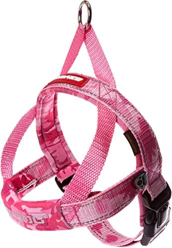 EzyDog Quick Fit Dog Harness – No Pull Harness for Training, Everyday Walking, and Easy Control - Adjustable Fit, Reflective, and Padded (XX-Small, Pink Camo)