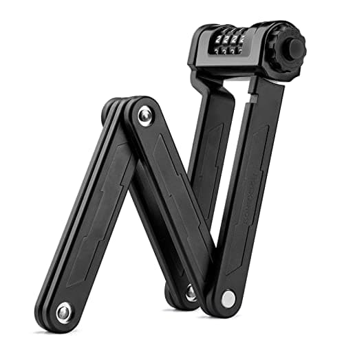 ROCKBROS Folding Bike Lock with Mount - Heavy Duty Anti Theft 4-Digit Foldable Lock