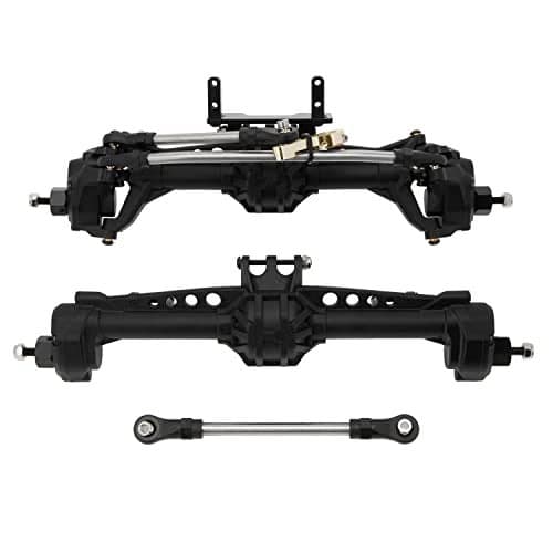 MEUS RACING SCX10 Axles Front Rear Portal Axles for Axial SCX10 SCX10 II 110 RC Crawler Upgrade Pasrts Nylon Axles with Steel Gears and Metal Bearings Black