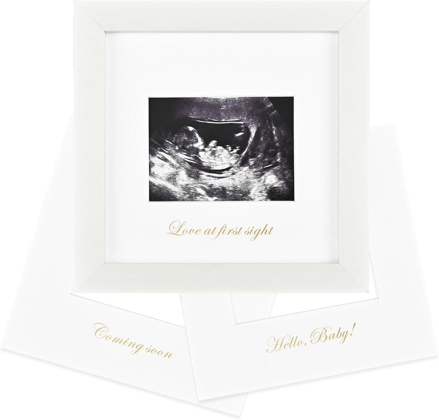 KINLINK Baby Sonogram Picture Frame Love at First Sight Ultrasound Picture Frame Pregnancy Gifts for Expecting MomDad Gender Reveal Party Baby Keepsake Announcement White