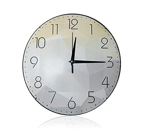 SEMITO Decorative Wall Clock for Living Room Bedroom Kitchen Study Room and Office Non Ticking Silent Movement (Abstract Design 30Cm Curve Glass)