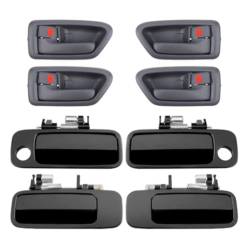 Gledewen Exterior & Interior Door Handle Set, Beige, Compatible with 1997-2001 Toyota Camry, Front & Rear & Left & Right, 6922033040, 6921033040, 6927733020, 6927833020, Driver Passenger Handle