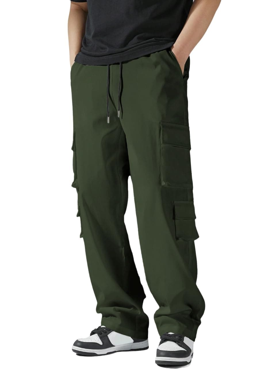 TAGAS Men Cargo Pants || Trousers Casual Pant || Cargo Pant || Pant || Mid Rise Track Pant for Man ||Men Cargo Pants Cotton||(MC-9) Green