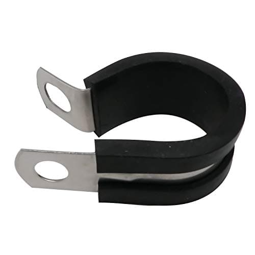 1/2" Cable Clamp Stainless Steel Rubber Cushioned Insulated Metal Clamp, Tube Holder for Tube, Pipe or Wire Cord Installation (12 Pack)