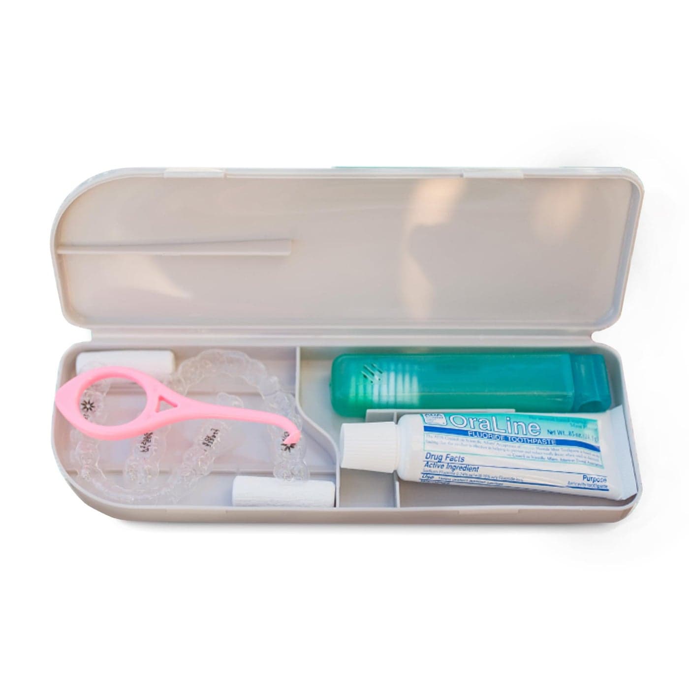 Capsule Dental Dental Retainer Travel Case Silicone Retainer Case for Aligners Mouthguards and More Dental Kit Oral Care Tools with Travel Toothbrush and Aligner Removal Tool