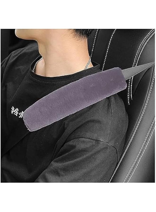 2 Packs Car Seatbelt Covers Shoulder Pad, Universal Soft Faux Sheepskin Shoulder Cover for Comfortable Driving, Fluffy Seat Belt Protector Help to Protect Your Neck and Shoulder (Grey)