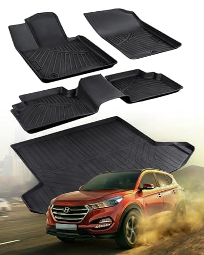 CreekT All Weather Floor mats Trunk mat for Hyundai Tucson 20222025 2026Not For PHEV HybridRubber Full Set Accessories for Hyundai Tucson Floor mats Cargo Liner 20222026 SE SEL Limited XRT