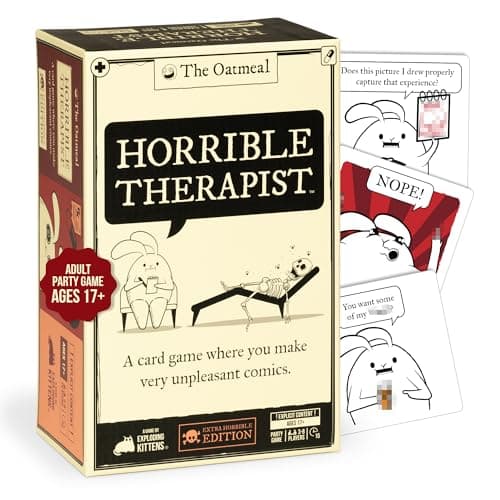 Horrible Therapist Extra Horrible Edition by Exploding Kittens A Card Game for 38 Players Ages 17 Adult Party Game for Family Night