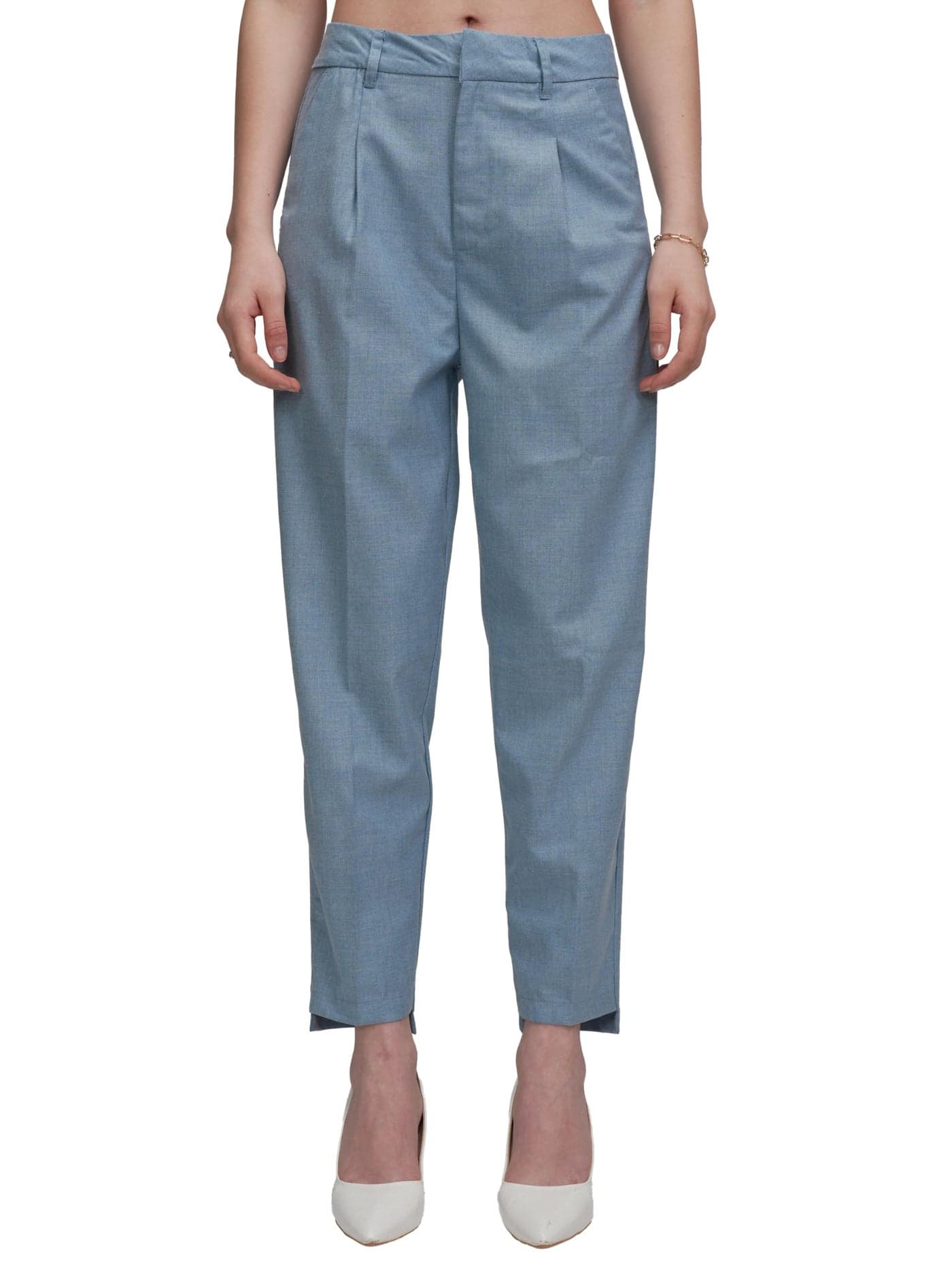 Tokyo Talkies Women High Rise Tapered Pants (TTP0000784_Blue_M)