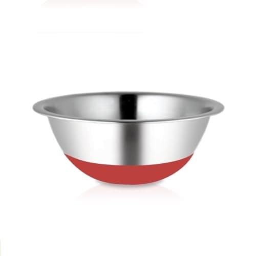 Shri & Sam Stainless Steel Anti,Skid Mixing Serving Bowl, Red