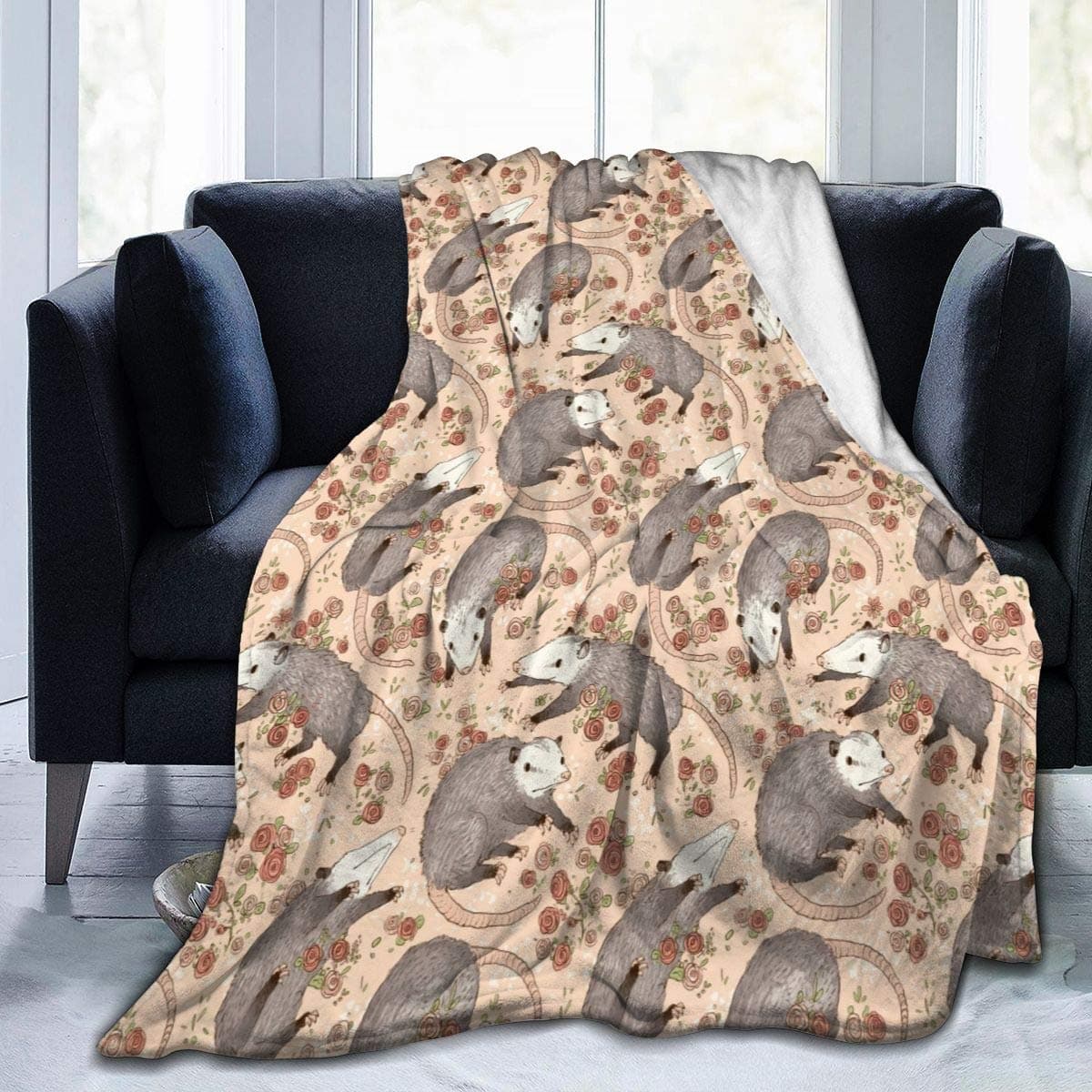 Carwayii Opossum Blanket Possums Blanket Possum Gifts Large Throw Blanket Possum Stuffed Animal Blanket for Bed Birthday Gifts for Women Men 60x80 Inch