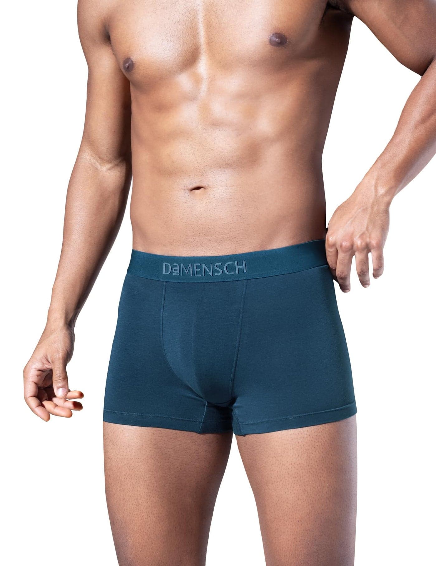 DAMENSCH Deo-Soft Solid Underwear for Men, Breathable Inner, Modal Trunks, Super Soft Waistband, Odour Cancelling Trunks, 3X Softer Than Cotton Men Underwear-Blue Opal-L
