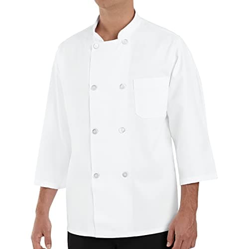 Chef Designs mens 3/4 Sleeve Coat chefs jackets, White, XX-Large US