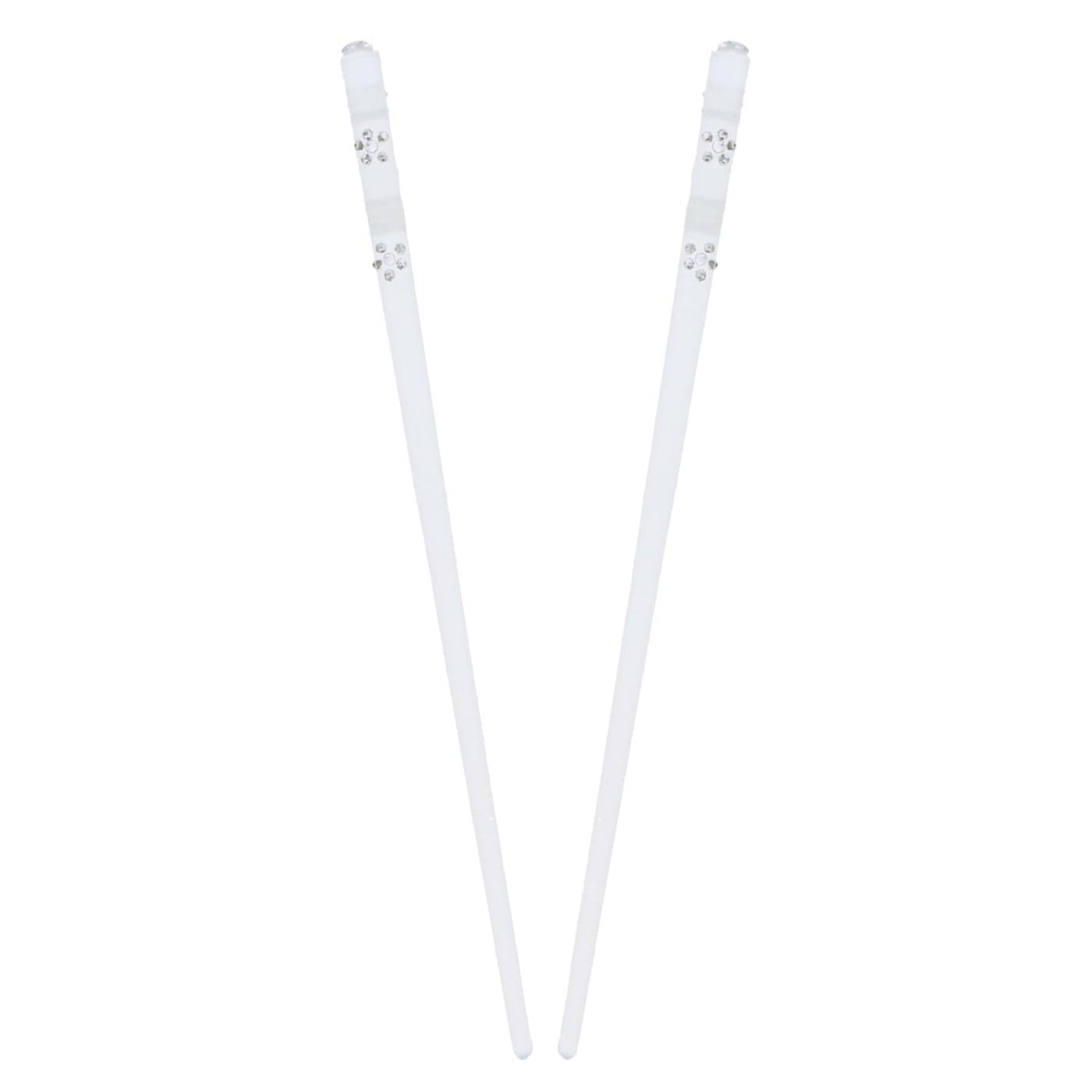 Clear Clear Hair Stick Chop Sticks with Diamond Flower