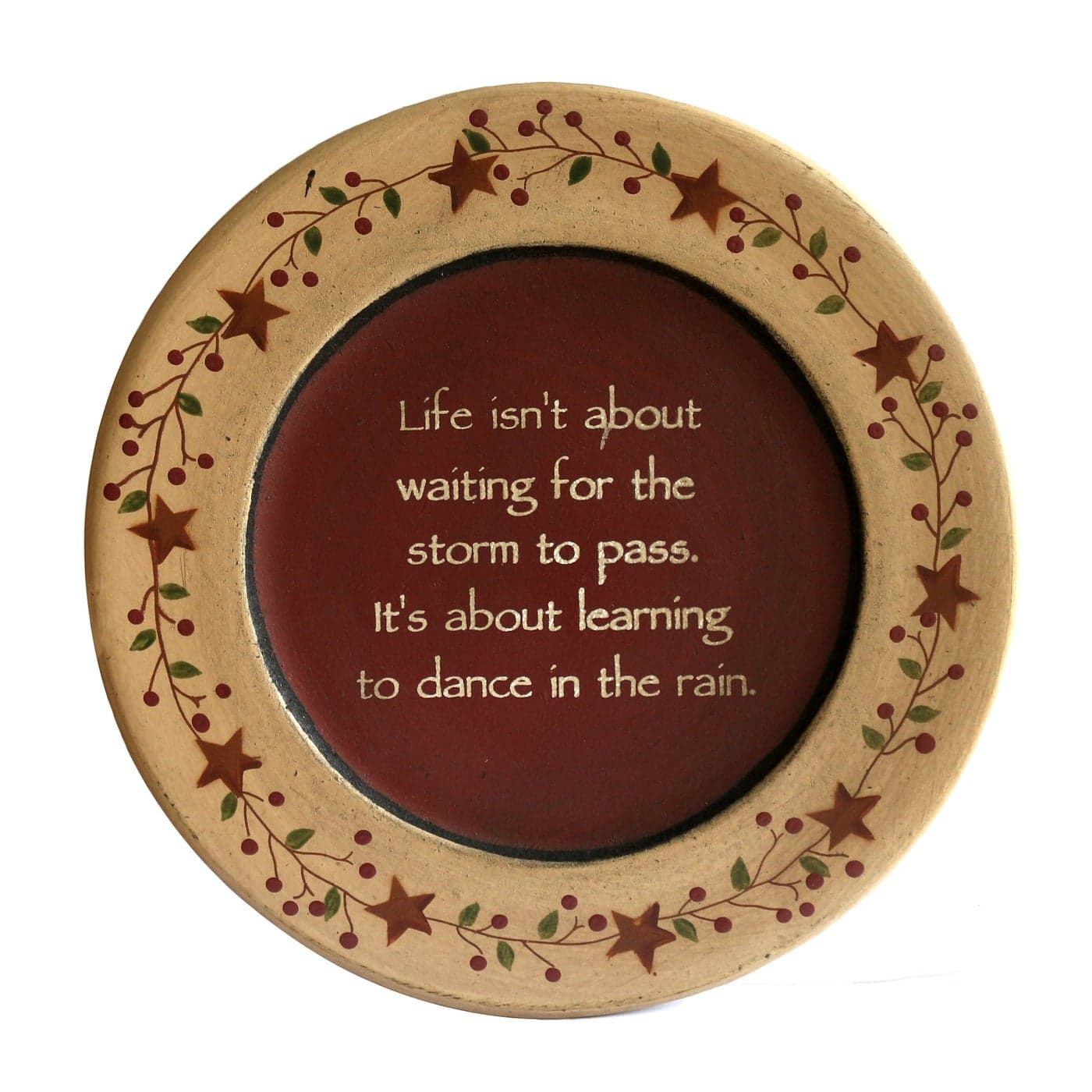 CVHOMEDECO Primitive Vintage Dance in the Rain Wood Decorative Plate Display Wooden Plate Home Dcor Art 934 Inch
