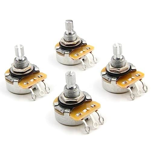 The Art of Tone Electric Guitar Parts Kit: Audio Taper CTS 500k Pot: Set of 4 (4X) Split Shaft, Replacement for Fender Potentiometer.