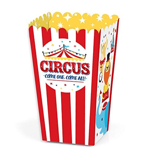 Big Dot of Happiness Carnival Step Right Up Circus Carnival Themed Favor Popcorn Treat Boxes Set of 12