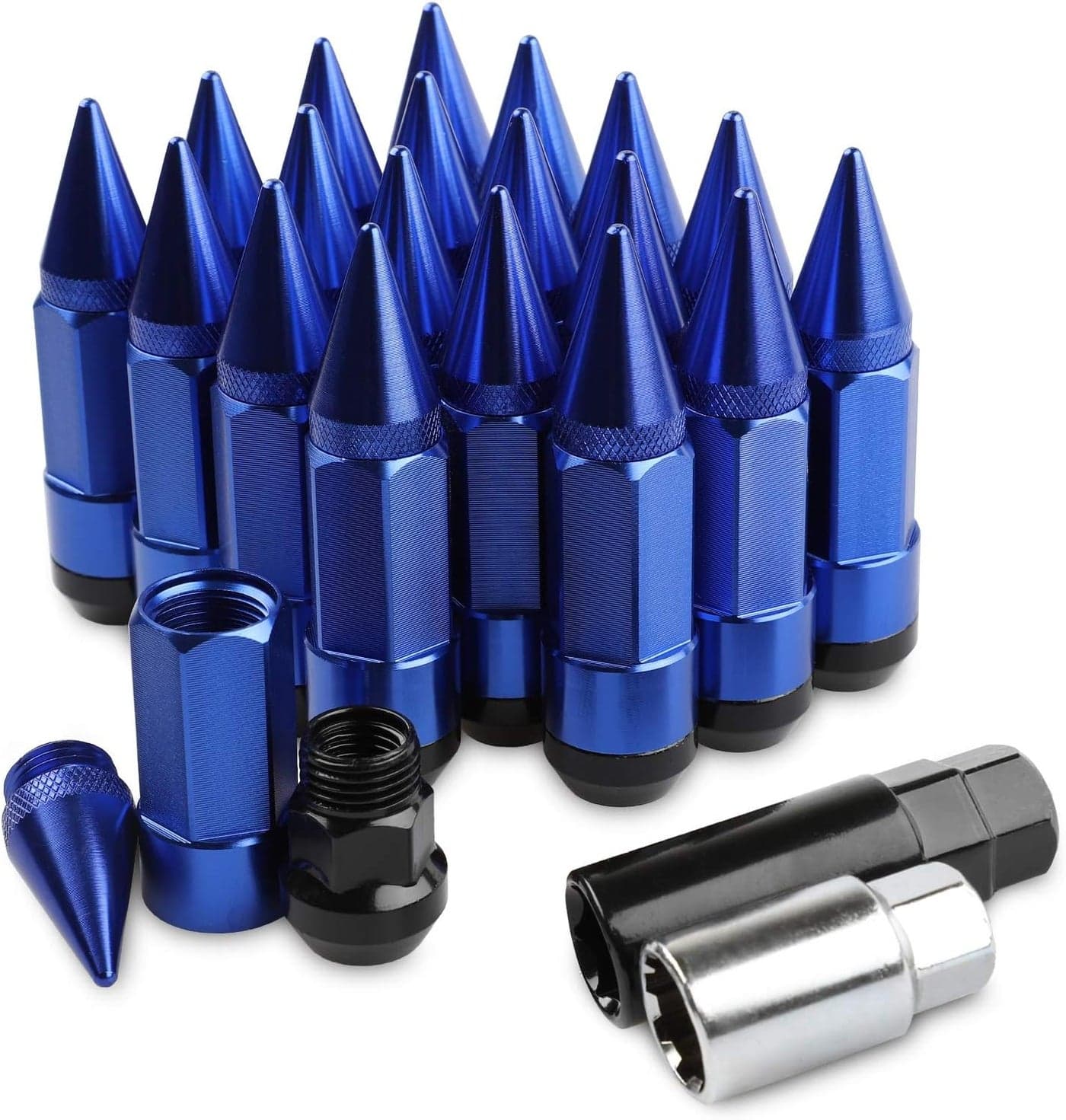 EZPROIT 20Pcs Blue Anti Theft Spikes Lug Nuts