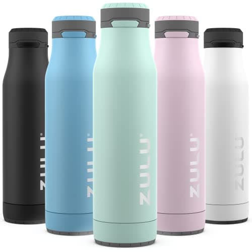 Zulu Ace 24oz Vacuum Insulated Stainless Steel Water Bottle with Chug Spout LeakProof Locking Lid and Removable Base Reusable Bottle for Cycling Sports Gym Travel Bicycle Bottle Cage Yucca