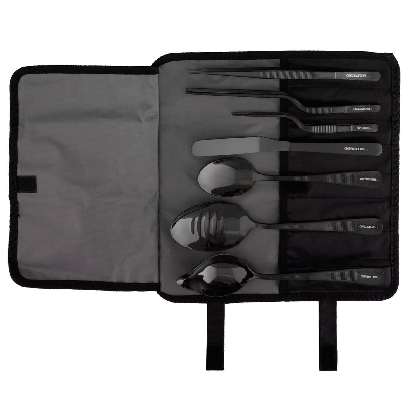 CREATIVECHEF Professional Chef Plating Kit 7 Piece Culinary Plating Set Black Stainless Steel