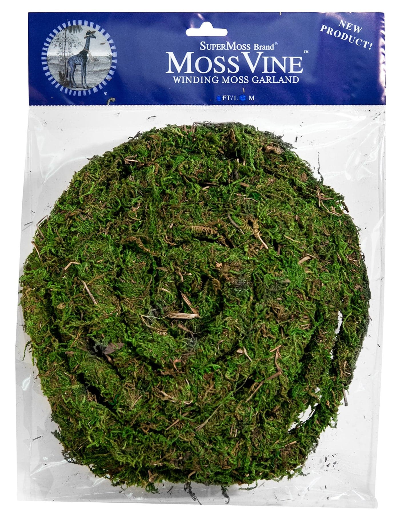 SuperMoss (22711 MossVine Decorative Garland | Preserved Mountain Moss for Home, Wedding, and Garden Decor | Bendable Greenery for Crafts, Centerpieces, Topiaries, and Floral Arrangements, 12 Ft