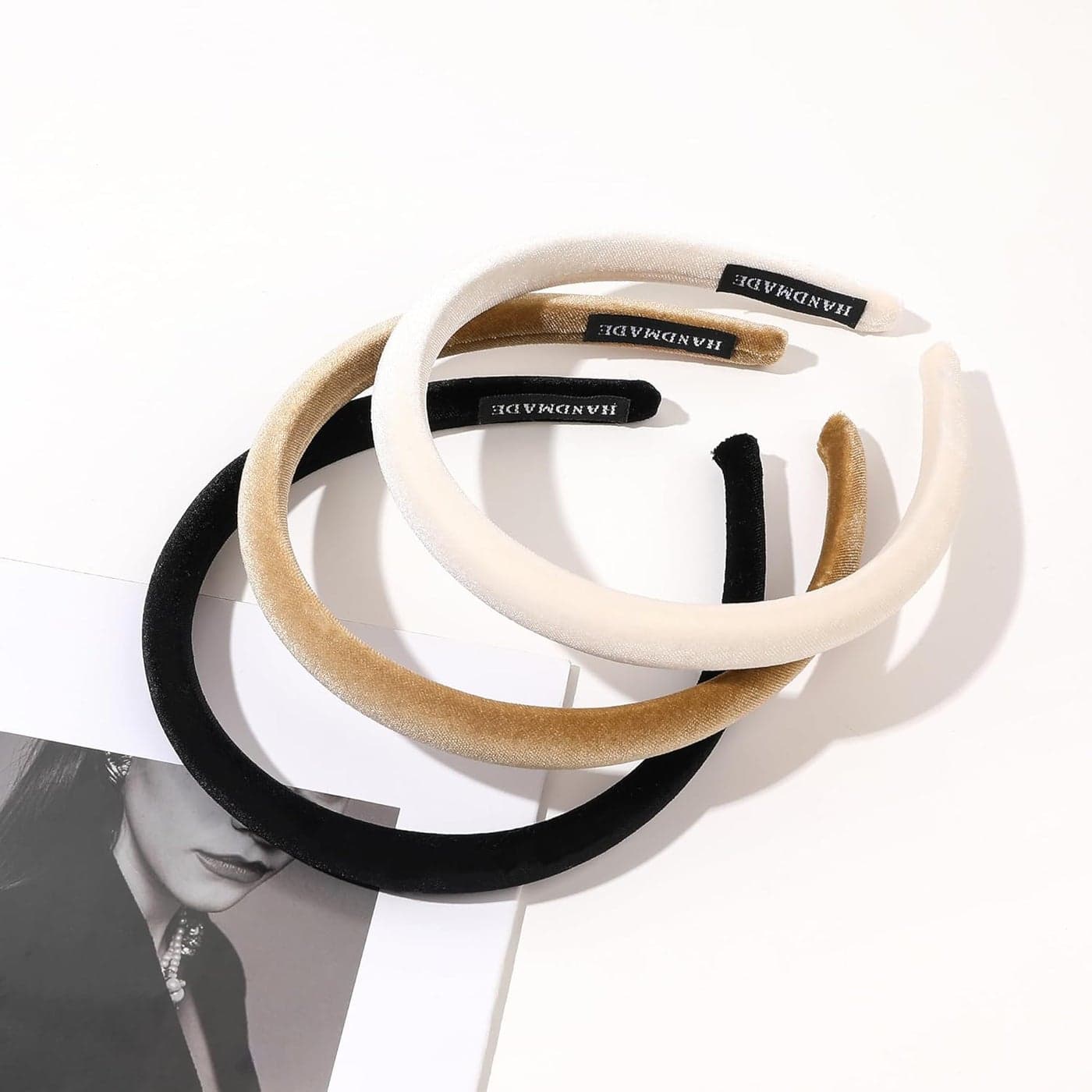 Ivyu Padded Headbands for Women 3 Pcs Head Band Diademas Para Mujer De Moda Fashion Headband Hair Bands Neutral Puffy Headband