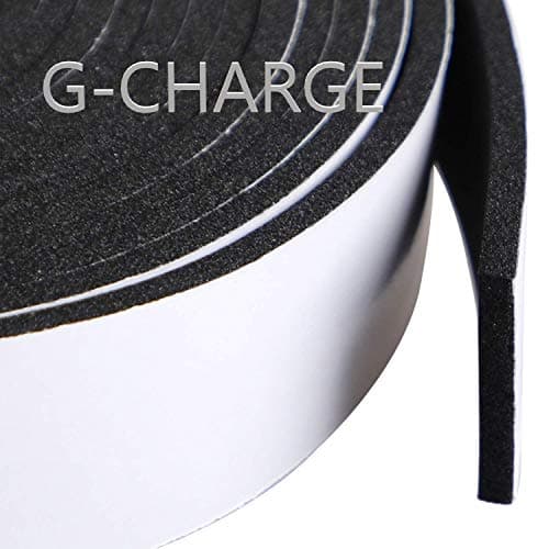 G-Charge Single Side High Density Self Adhesive Foam Seal Tape, Weather Stripping Doors and Window Insulation Soundproofing (24mm x 6mm x 5 Meter, Black)