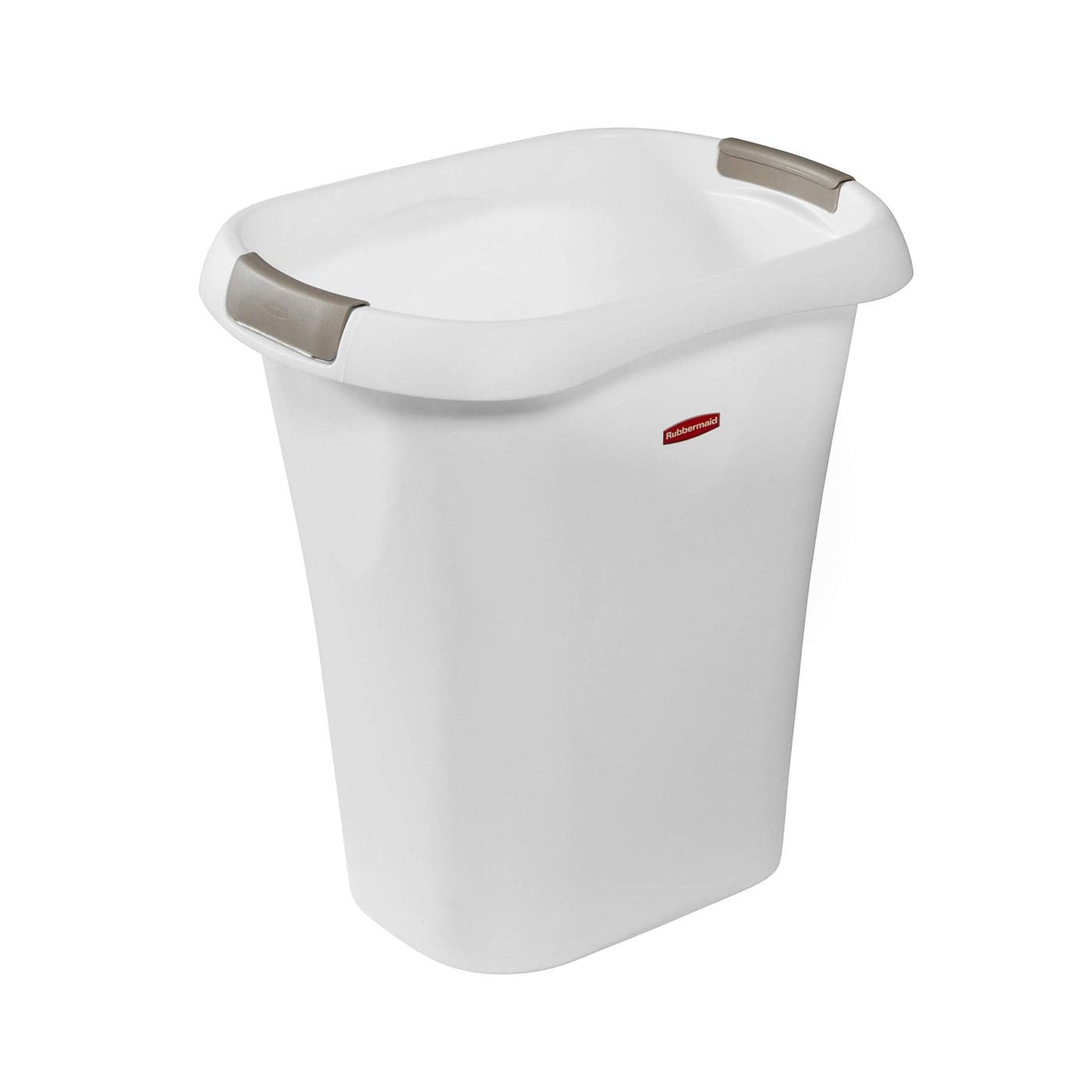 Rubbermaid Open Top Trash Can 53Gallon White Plastic WastebasketGarbage Bin for HomeKitchenBathroomGarage