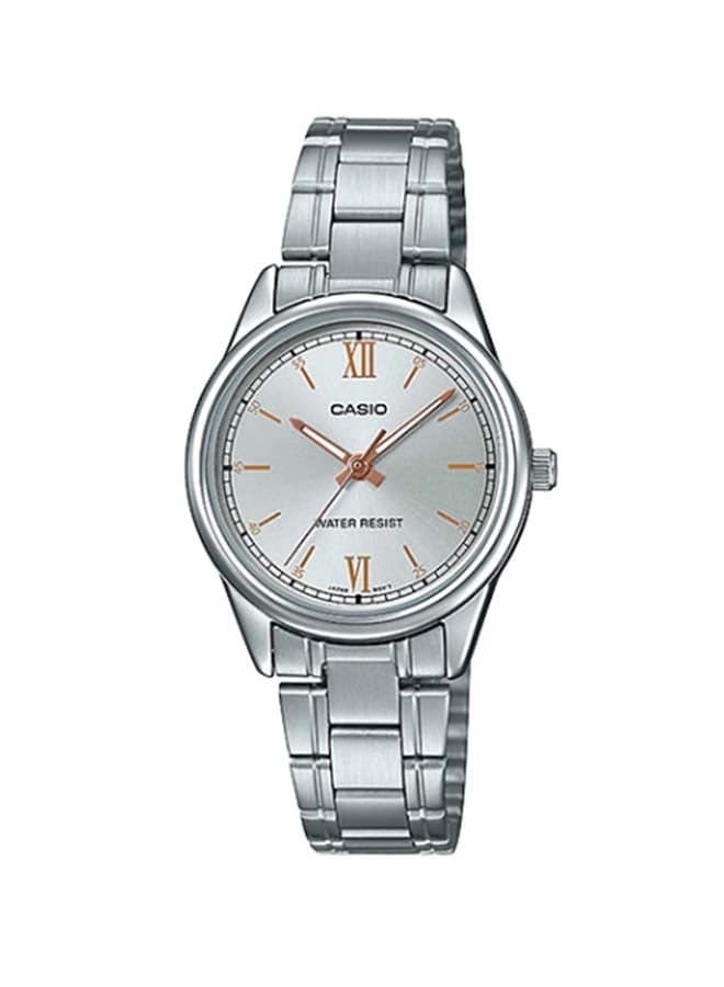 Women Dress Stainless Steel Analog Wrist Watch LTP-V005D-7B2UDF - 34 mm - Silver