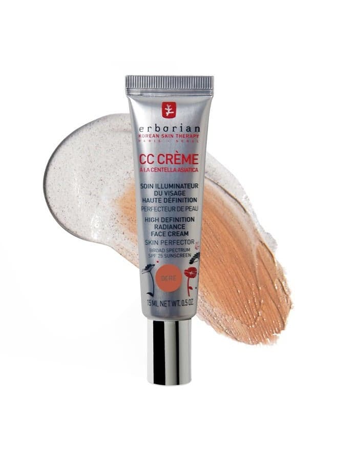 Color Correcting CC Cream with Centella Asiatica, Tan (Dore) - Light Multi-Purpose Facial Concealer with Illuminating Finish Soothes & Hydrates - SPF Korean Skincare Skin Perfector - 0.5 Oz