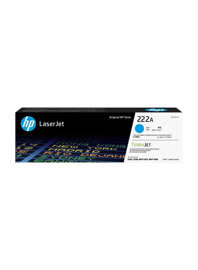 222A Cyan Original LaserJet Toner Cartridge (W2221A) Cyan