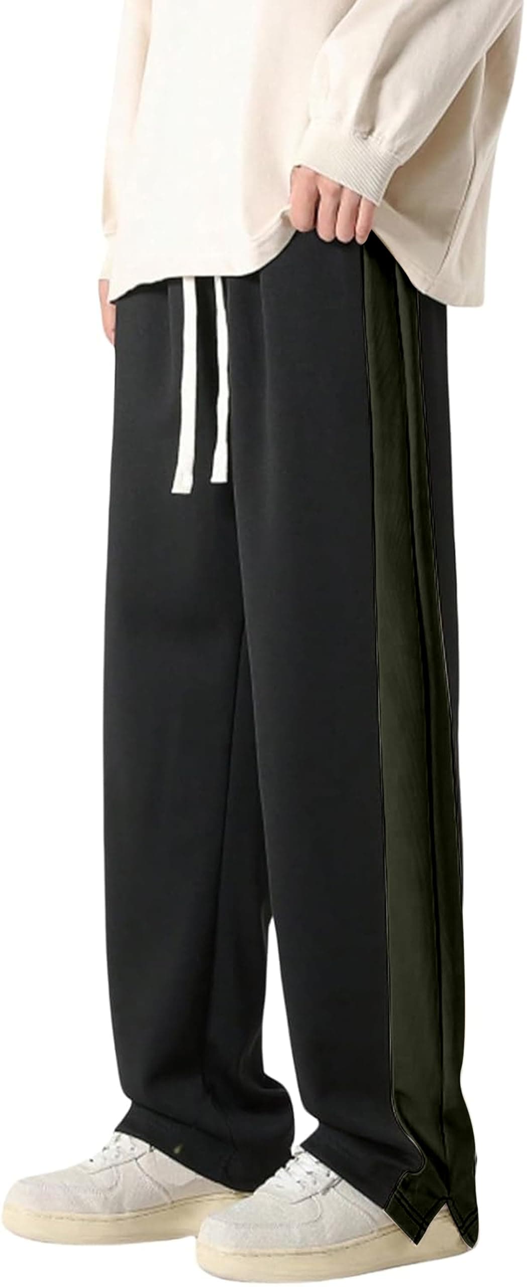 Mehrang Loose Fit Track Pant for Men | Trouser Pant for Men | Track Pant for Men Loose Fit | Baggy Track (in, Alpha, XL, Regular, Black - Mehandi)