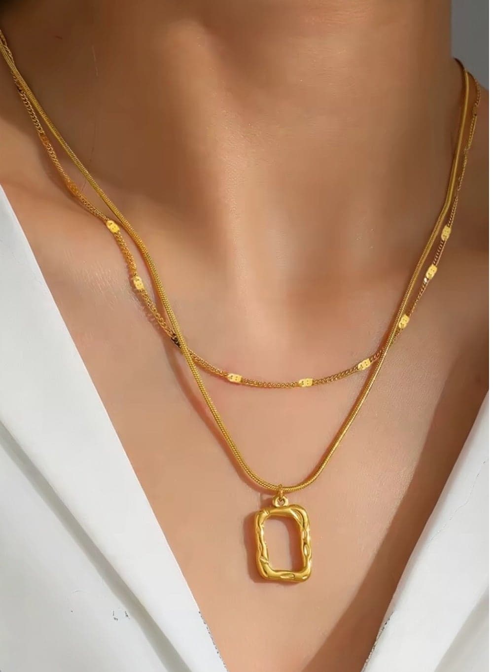 Trendy Stainless Steel Gold Plated Necklace For Women