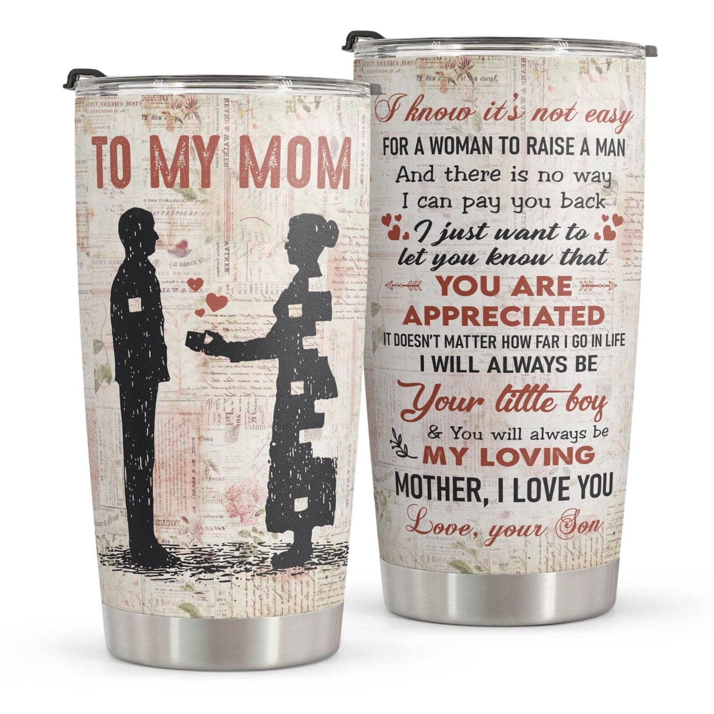 Macorner Mothers Day Birthday Gifts for Mom Women Christmas Gifts From Son Kids Stainless Steel Tumbler 20oz