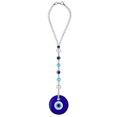 Cobee Evil Eye Car Hanging Ornament - Blue Charm for Rear View Mirror, Beaded Decor Pendant, Amulet for Protection & Blessing (Classic)