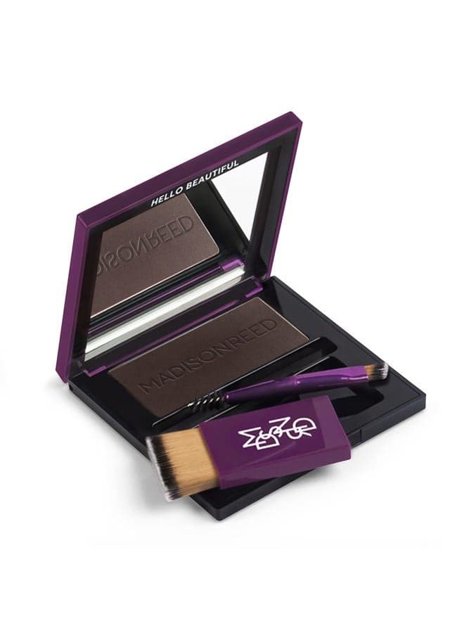 Root Touch Up + Brow Filler, Ombra Dark Brown, Instant Gray Coverage, Fills in Brows & Thinning Hairlines, Temporary Concealing Powder, 0.13 oz (60 uses)