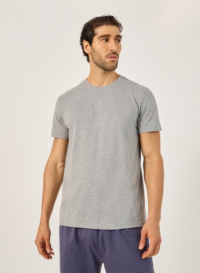 Solid Regular Fit Cotton Rich T-Shirt